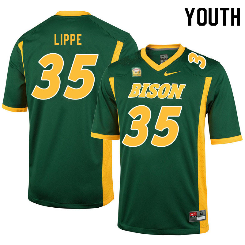Youth #35 Jake Lippe North Dakota State Bison College Football Jerseys Sale-Green - Click Image to Close